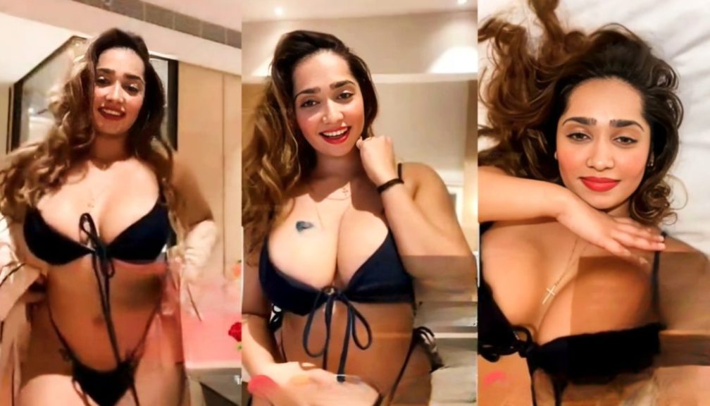 Aditi Mistry Nude Black Bikini Video